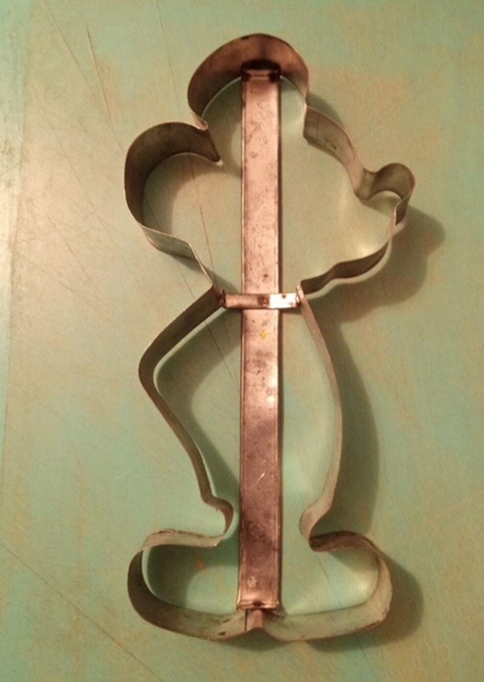 Vintage Disney Mickey Mouse Metal Cookie Cutter 7.25" x 3.5" Made in USA